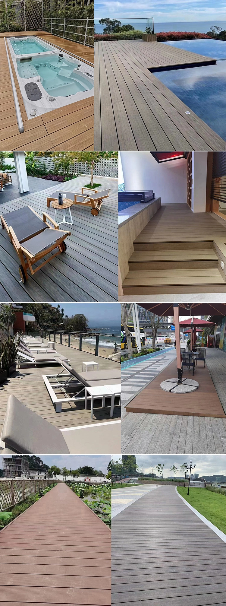 Outdoor Bamboo Laminate Synthetic Wood Plastic Composite Decking 139*23mm